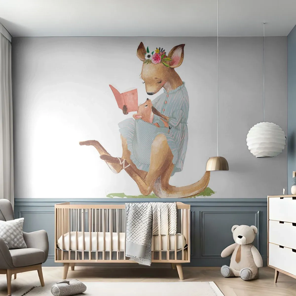 Tapet Standard Eco - Citește-mi, mamă - Pentru copii, Cangur, Mama Cu Copil - 350x256 cm