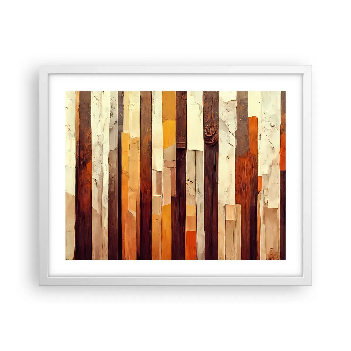 Poster în ramă albă - Imnul copacilor din pădure - 50x40 cm