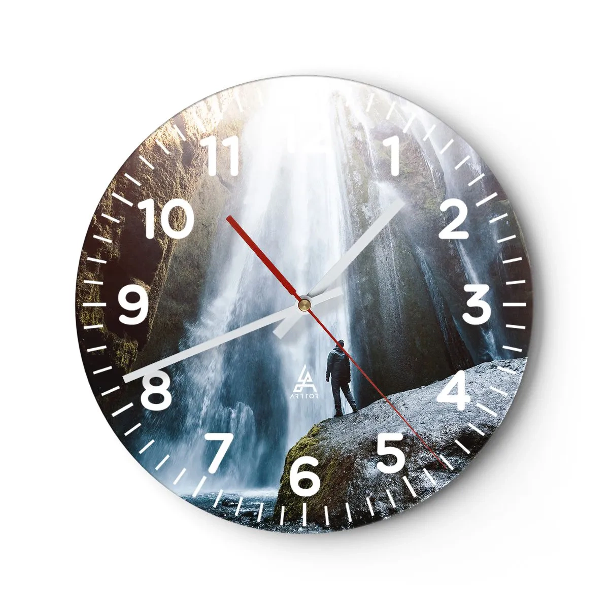 Ceas de perete - Ceas pe sticlă - Restabilirea proporțiilor - 40x40 cm