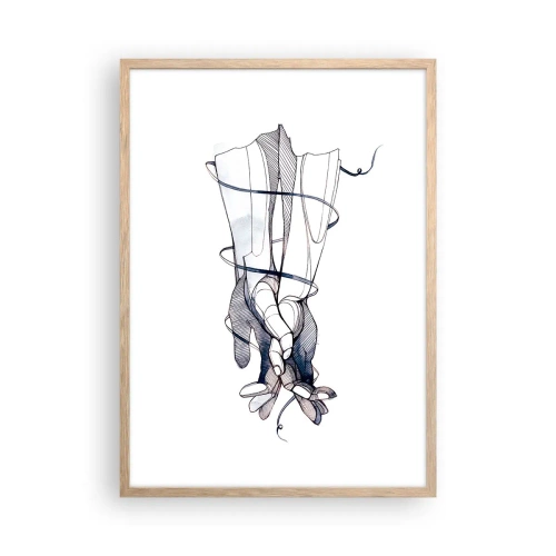 Poster în ramă de stejar deschis - Un studiu al atingerii - 50x70 cm