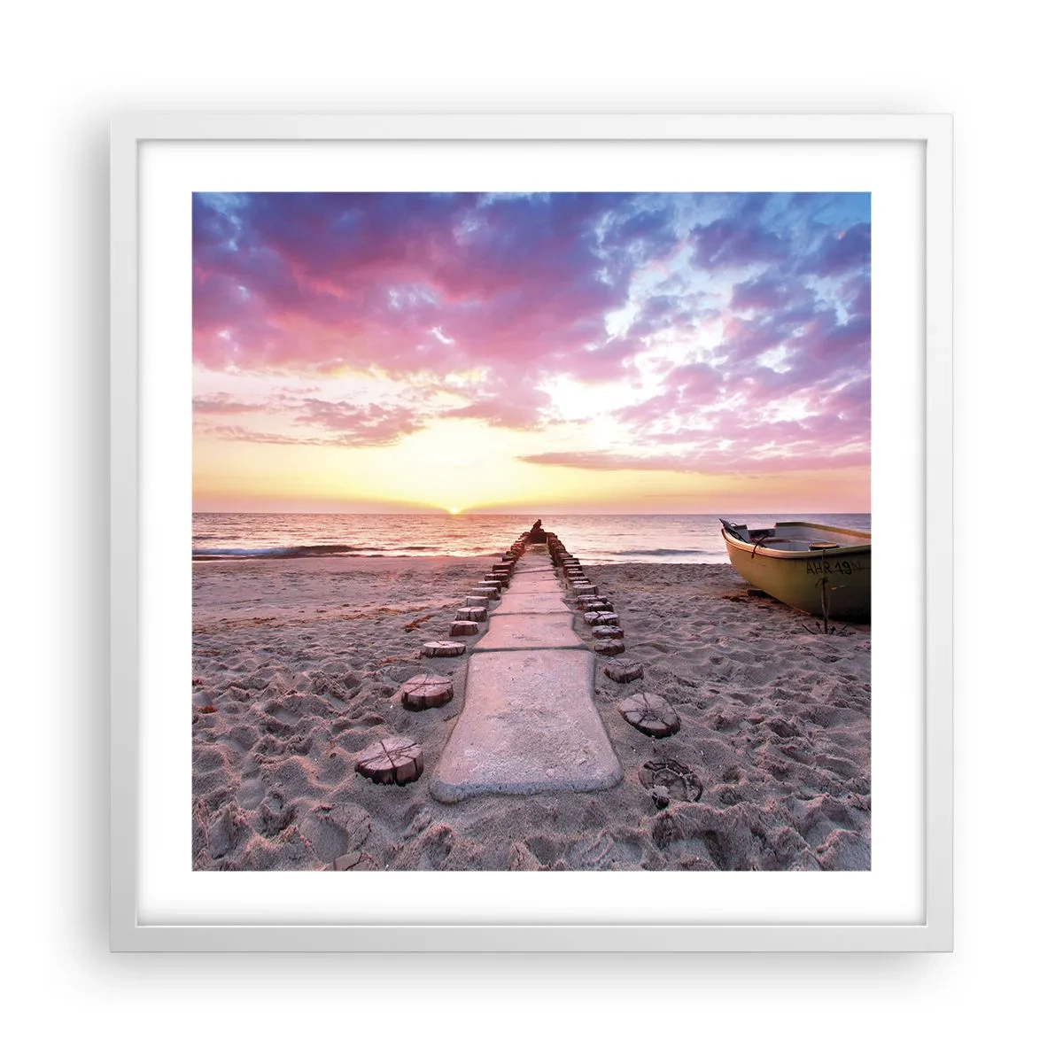 Poster în ramă albă - Un moment de experiență profundă - 50x50 cm