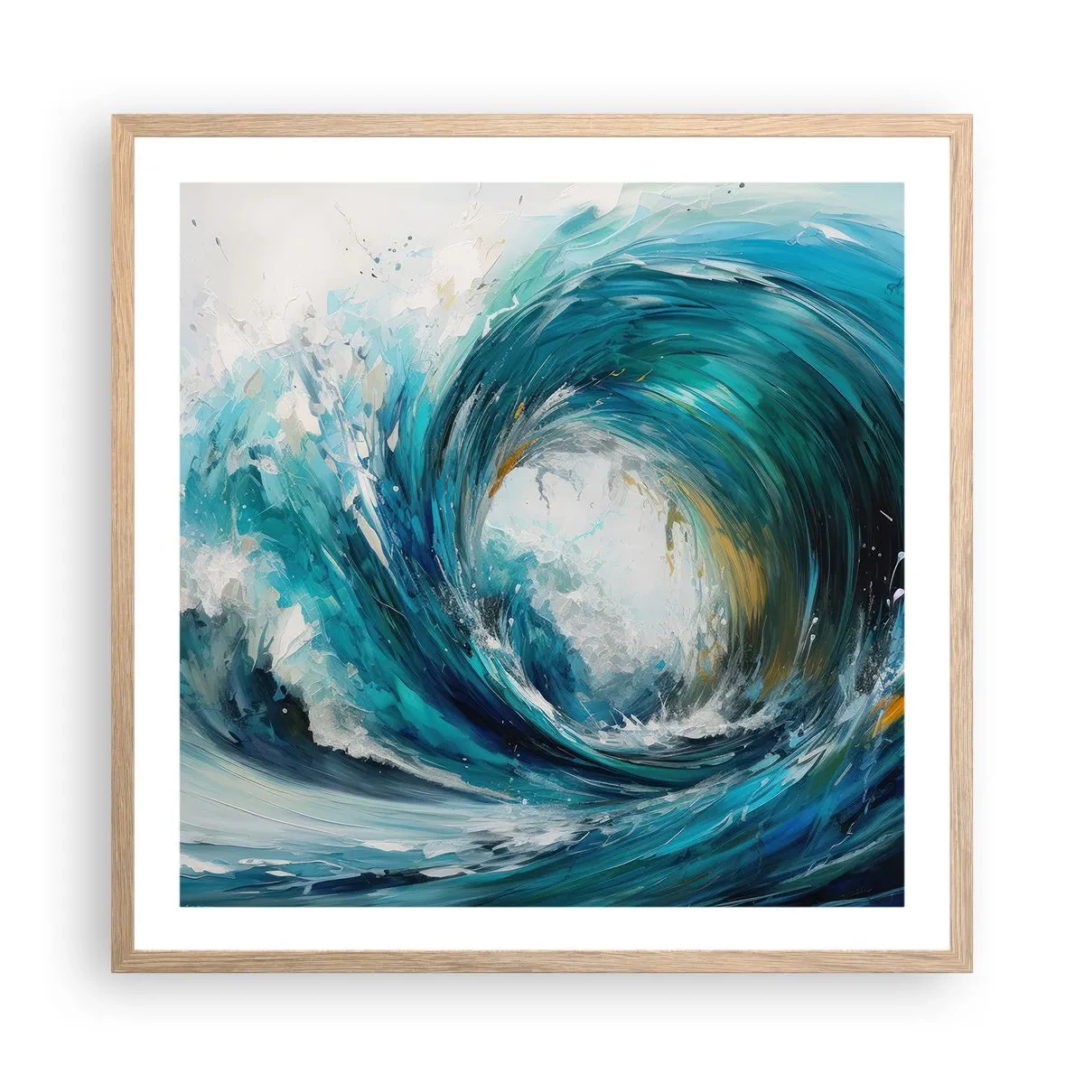 Poster în ramă de stejar deschis - Portal maritim - 60x60 cm