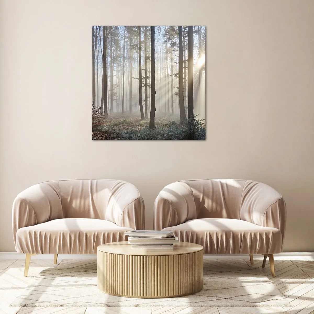 Tablou pe sticlă - Ceața s-a trezit și ea - 70x70 cm