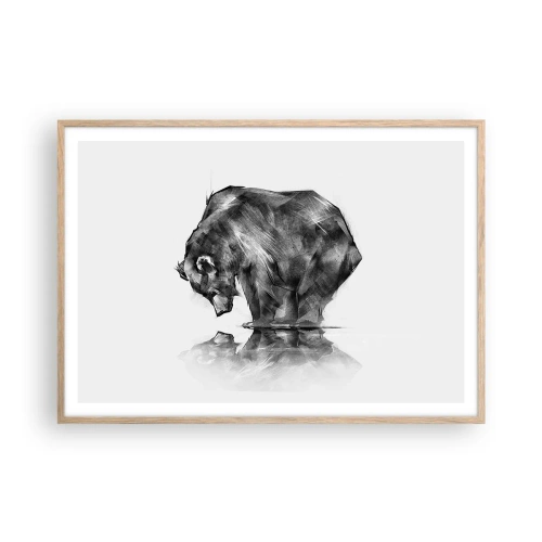 Poster în ramă de stejar deschis - Mă bucur să văd pe cineva apropiat - 100x70 cm