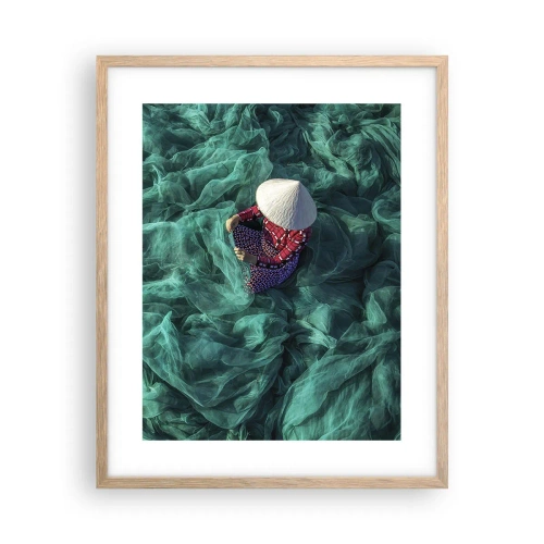 Poster în ramă de stejar deschis - Într-o mare de rețea - 40x50 cm