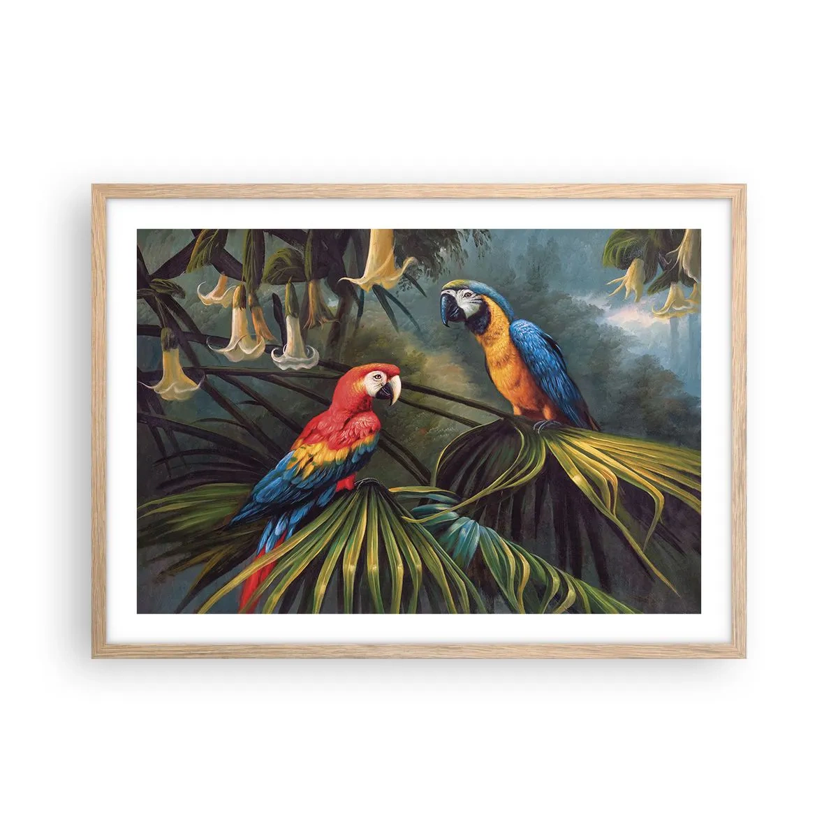 Poster în ramă de stejar deschis - Romantismul la tropice - 70x50 cm