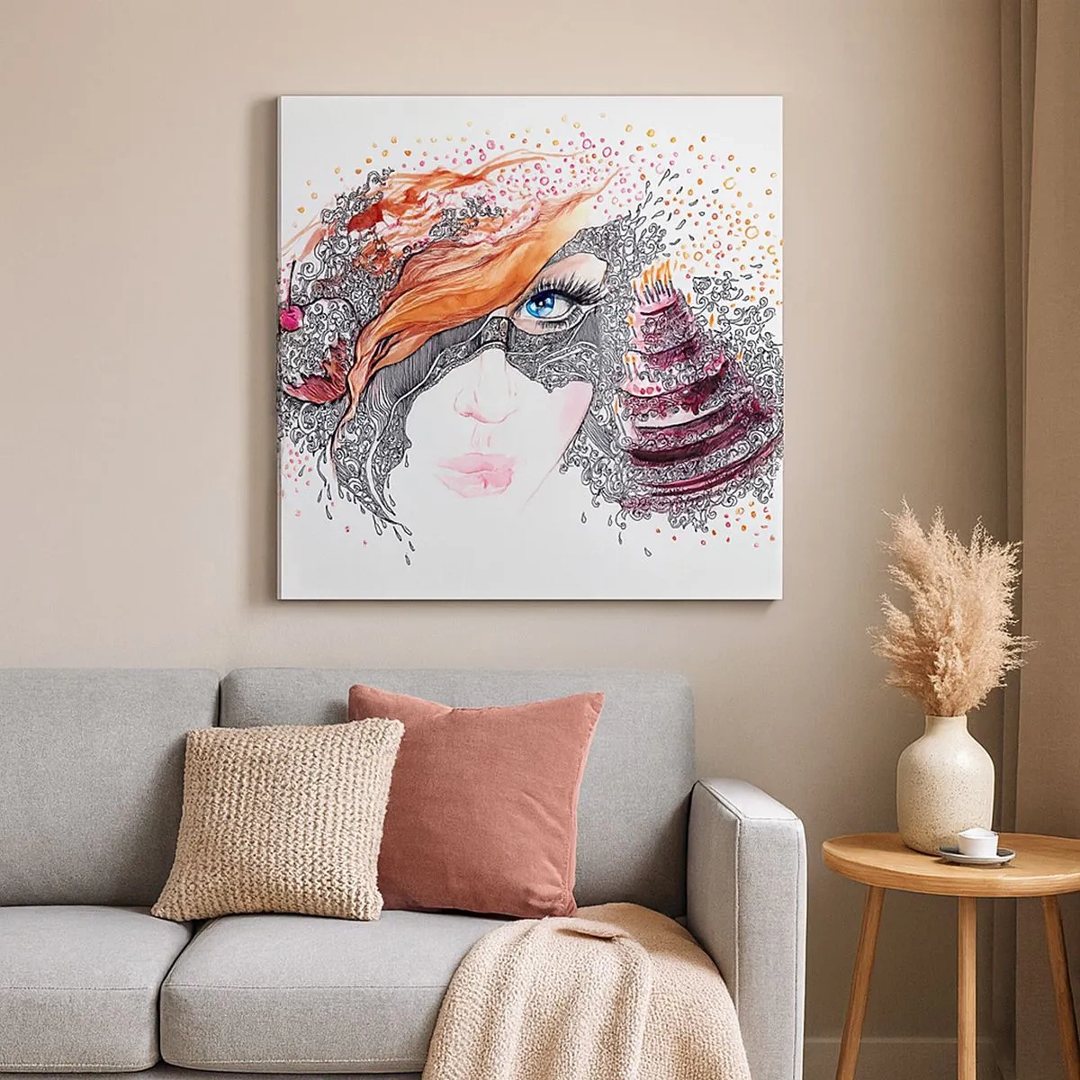 Tablou pe pânză - Cu ea fiecare zi e o sărbătoare - 30x30 cm