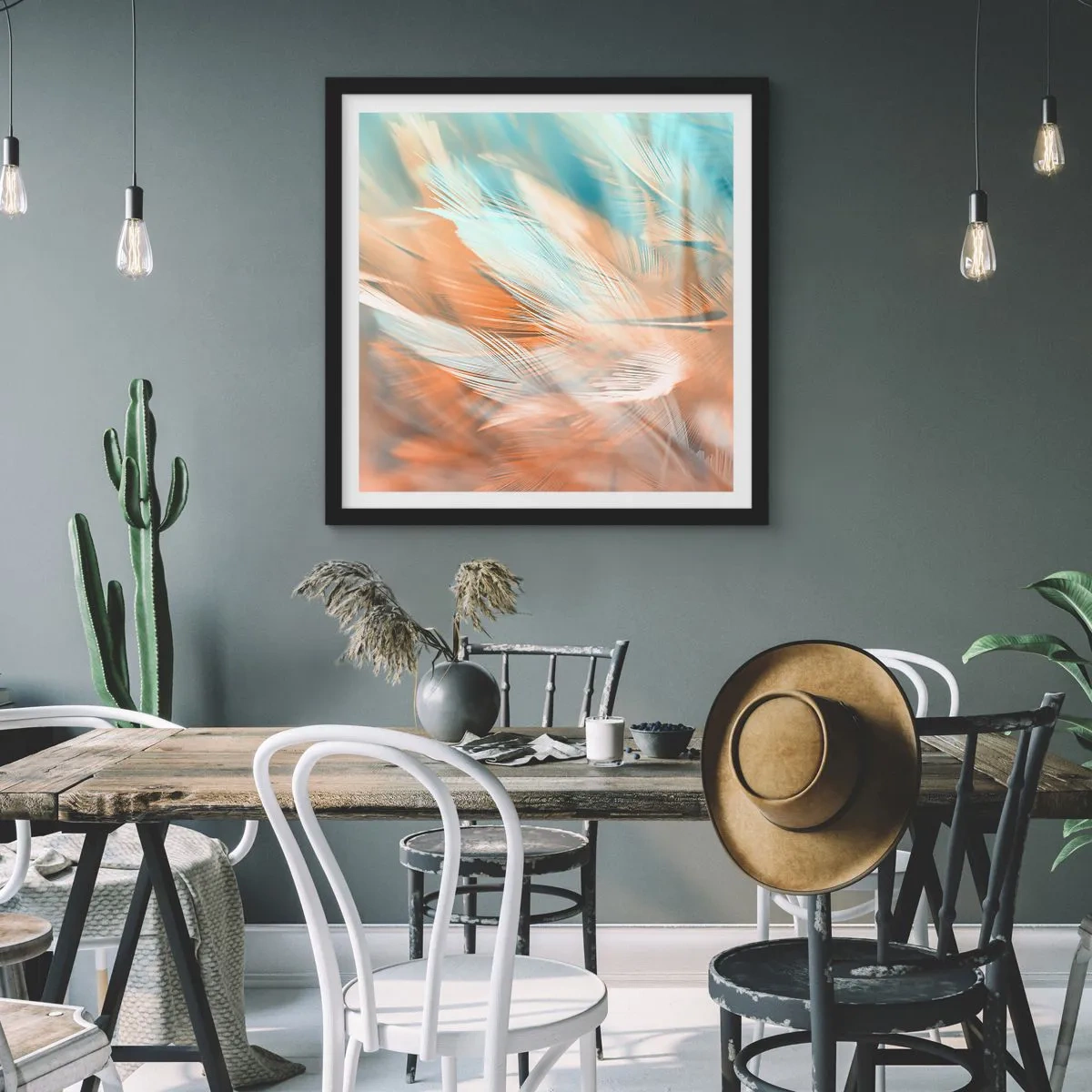 Poster în ramă neagră - În țara blândeții - 60x60 cm