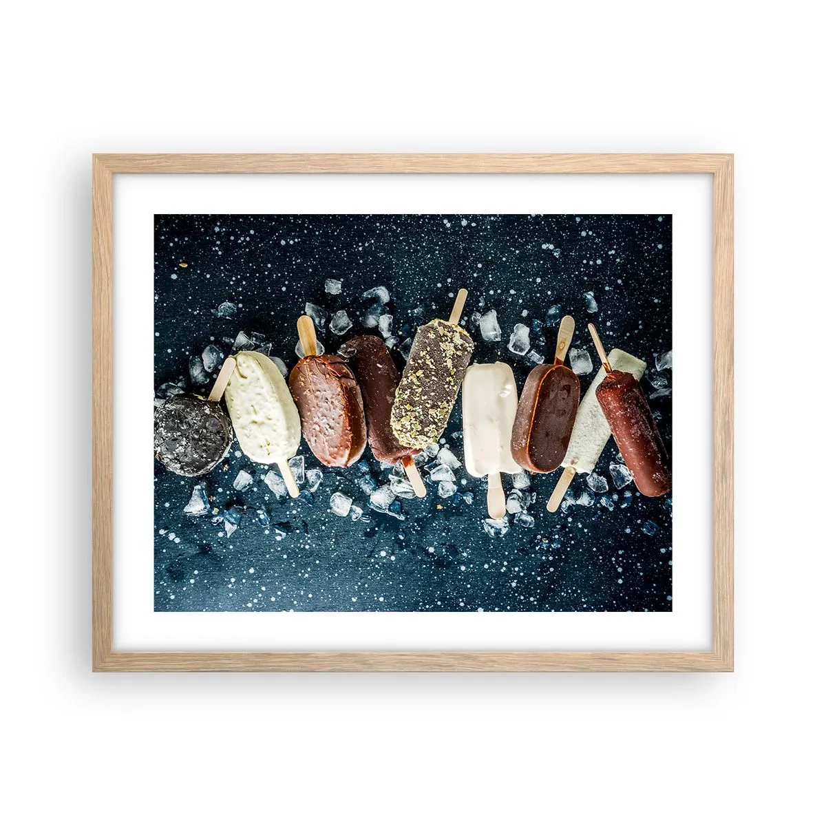 Poster în ramă de stejar deschis - Gustul unei veri fierbinți - 50x40 cm