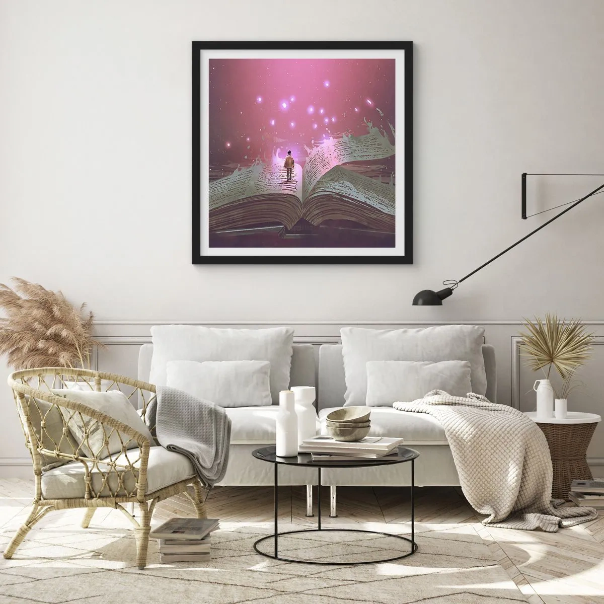 Poster în ramă neagră - O invitație către o altă lume - citiți! - 30x30 cm