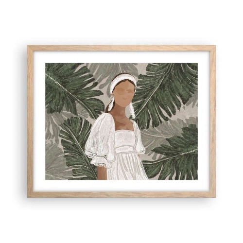 Poster în ramă de stejar deschis - Portret exotic - 50x40 cm