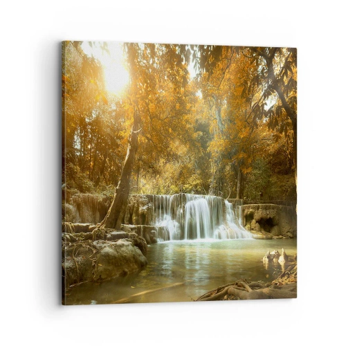 Tablou pe pânză - Cascadă în parc - 70x70 cm