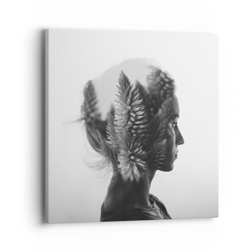 Tablou pe pânză - Doamna din pădurea de pini - 40x40 cm