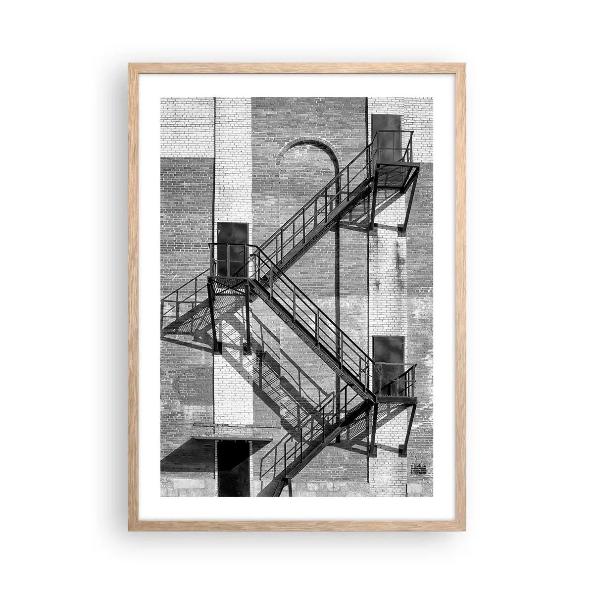 Poster în ramă de stejar deschis - Stil industrial - 50x70 cm