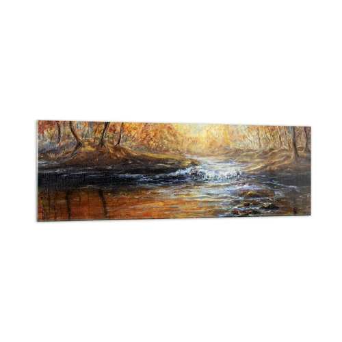 Tablou pe sticlă - Pârâul de aur - 160x50 cm