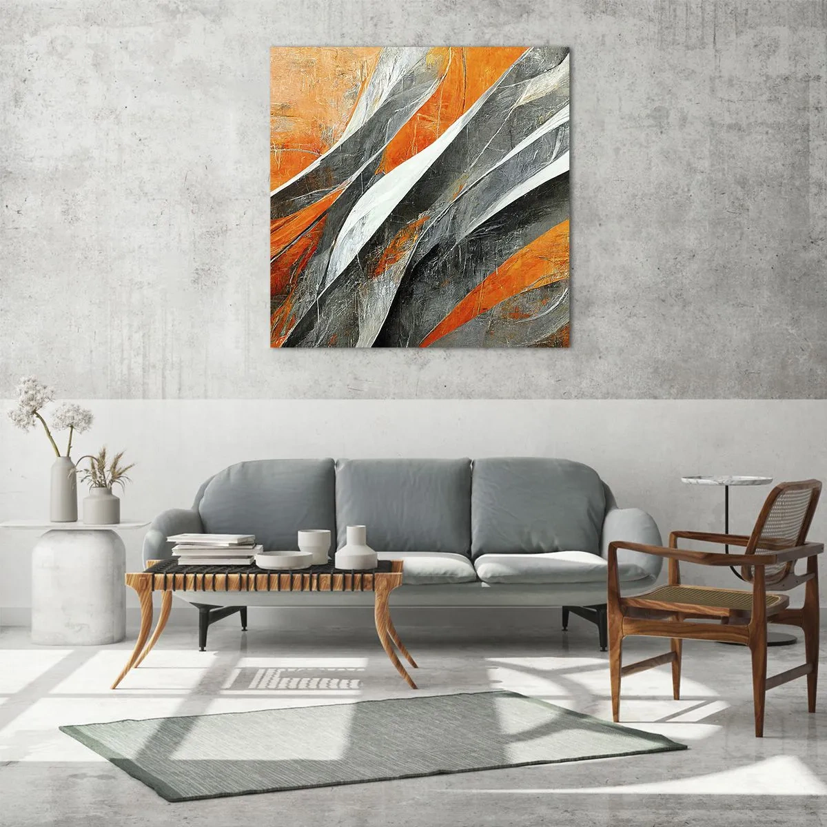 Tablou pe sticlă - Căldură și frig - 50x50 cm