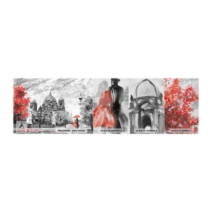 Mostră tapet Premium Canvas - Reuniune în Berlin - Oraș, Pictura, Arhitectură - 100x30 cm