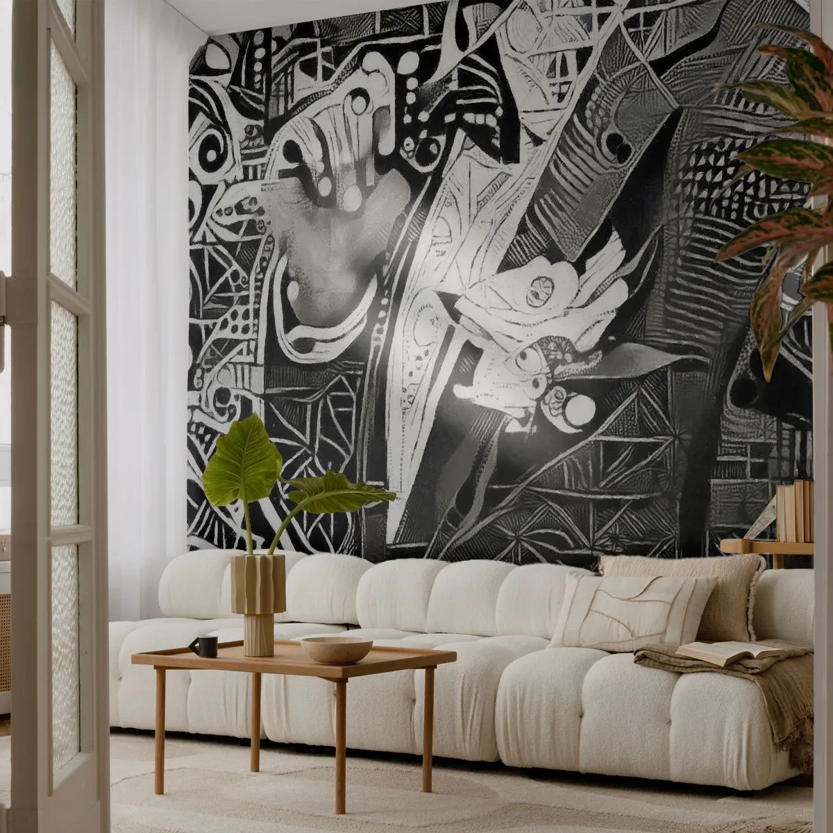 Tapet Autoadeziv Deluxe Sticker - Doar un om aparent gri - Om, Cubism, Modă - 250x175 cm