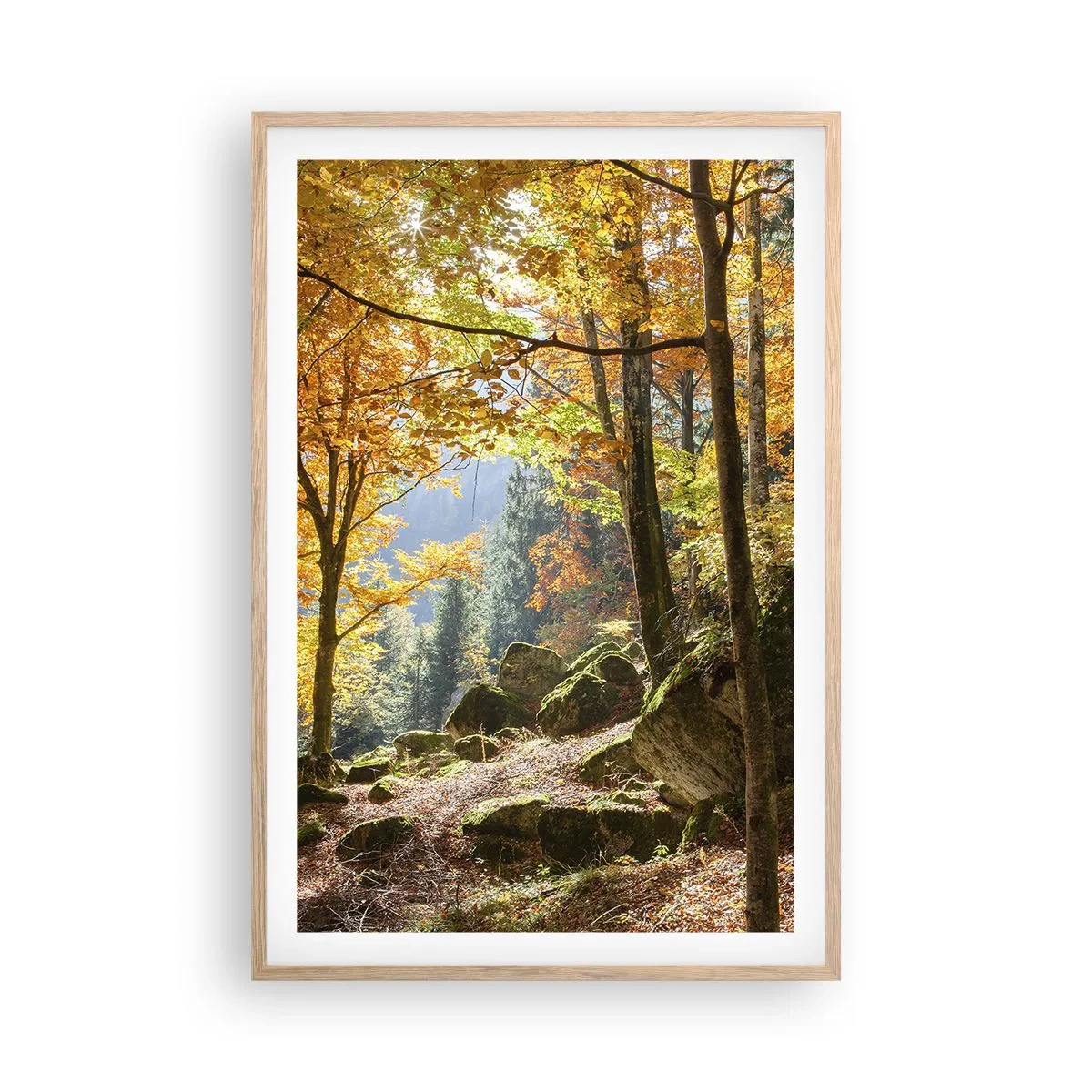 Poster în ramă de stejar deschis - Timp de relaxare - 61x91 cm