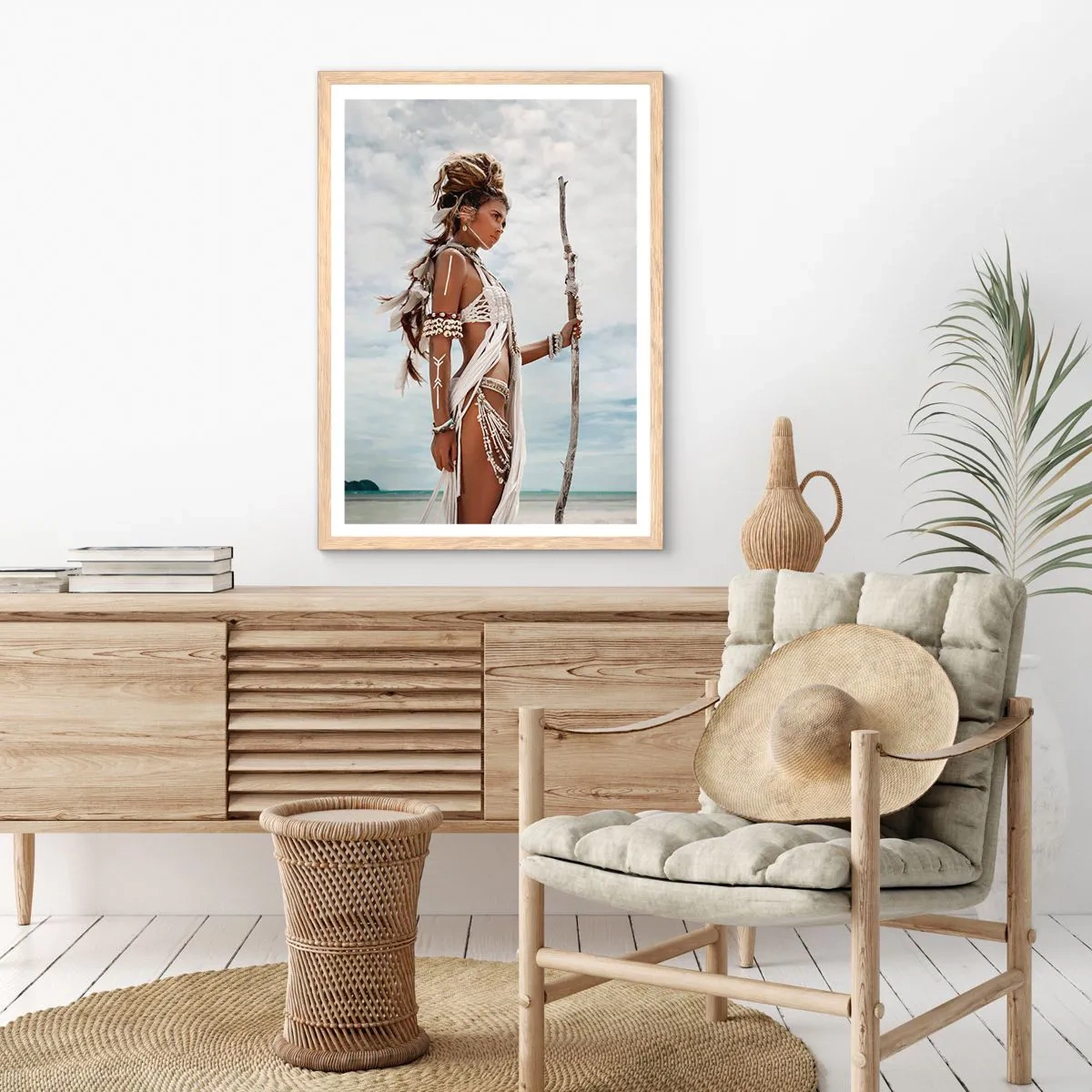 Poster în ramă de stejar deschis - Regina tropicelor - 70x100 cm