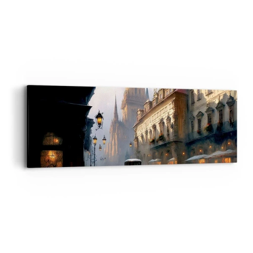 Tablou pe pânză - Magia unei seri la Praga - 90x30 cm