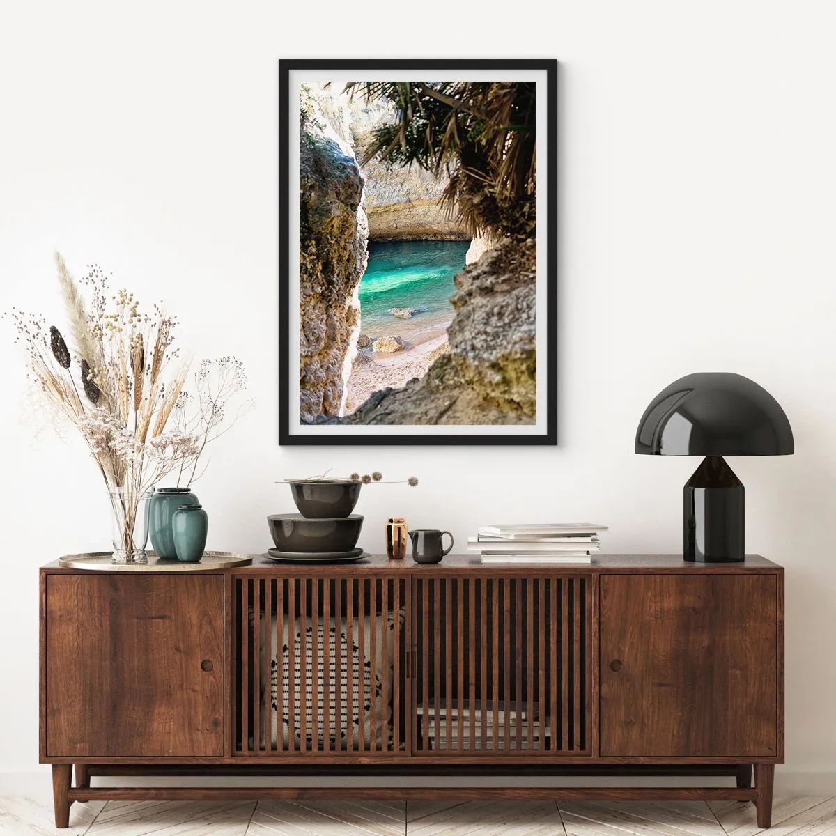 Poster în ramă neagră - Golful turcoaz - 61x91 cm