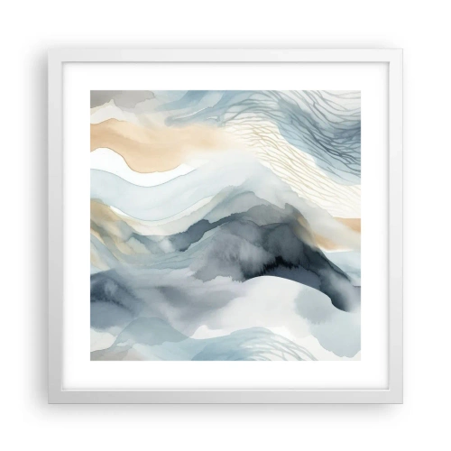 Poster în ramă albă - Abstracție de zăpadă și ceață - 40x40 cm