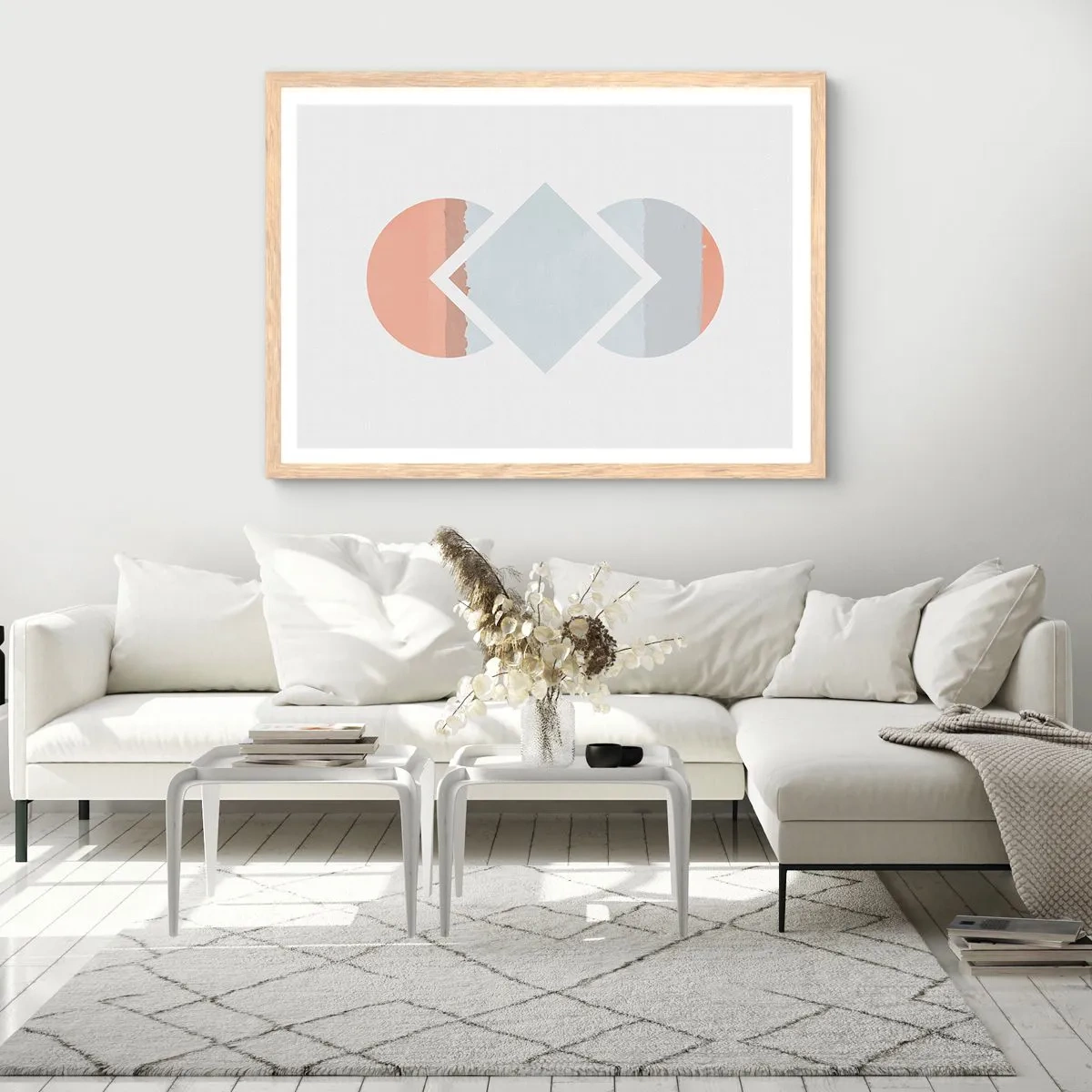 Poster în ramă de stejar deschis - Situația este clară - 70x50 cm