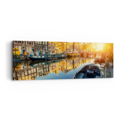 Tablou pe pânză - Dimineața în Amsterdam - 90x30 cm