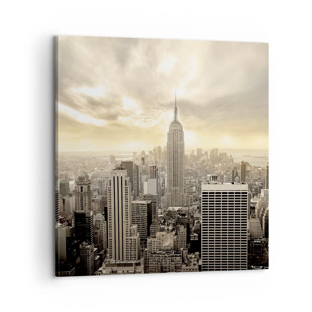 Tablou pe pânză - New York țesut din gri - 60x60 cm