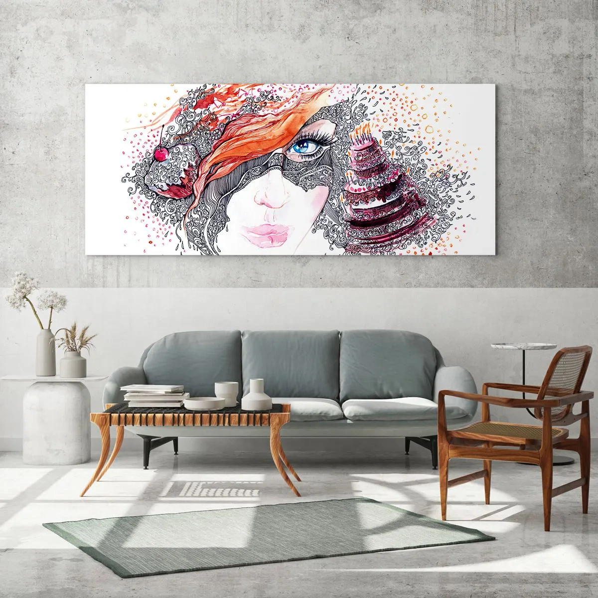 Tablou pe sticlă - Cu ea fiecare zi e o sărbătoare - 100x40 cm