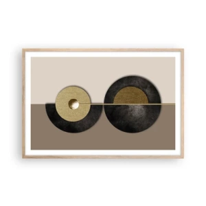 Poster în ramă de stejar deschis - Variații în jurul unui cerc - 91x61 cm