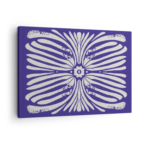 Tablou pe pânză Canvas - Model etnic în nuanțe de violet și alb - 70x50cm - Inspirații etnice - Decorațiune modernă pentru perete pentru living și dormitor ARTTOR
