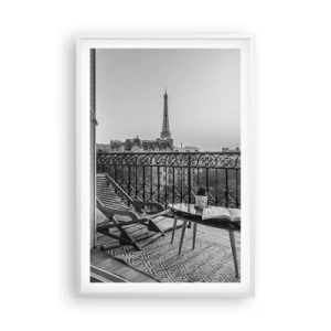 Poster în ramă albă - După-amiază pariziană - 61x91 cm