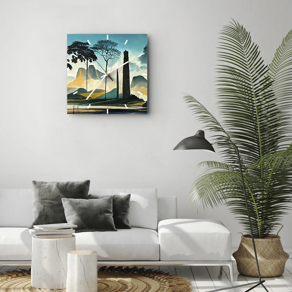 Ceas de perete - Ceas pe sticlă - Din ce în ce mai sus - 40x40 cm