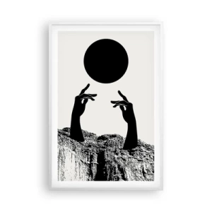 Poster în ramă albă - Compoziție suprarealistă: soarele și tot restul - 61x91 cm