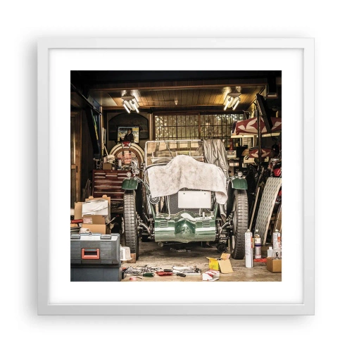 Poster în ramă albă - Înapoi în trecut - 40x40 cm