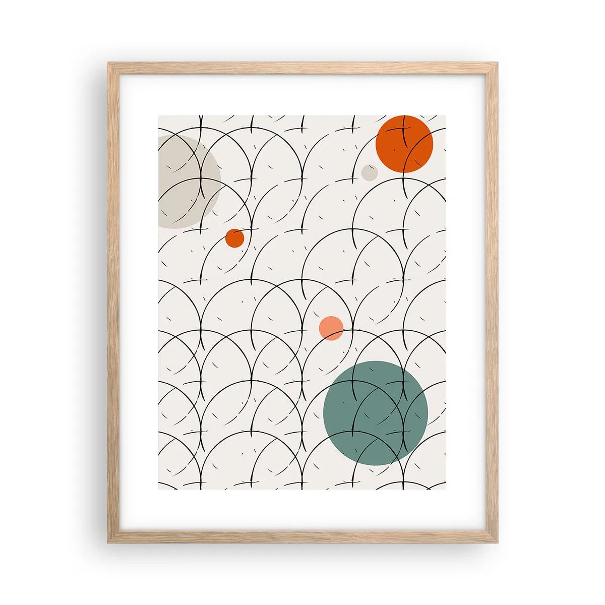 Poster în ramă de stejar deschis - În spiritul pop-art - 40x50 cm