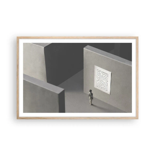 Poster în ramă de stejar deschis - Dar unde sunt? - 91x61 cm