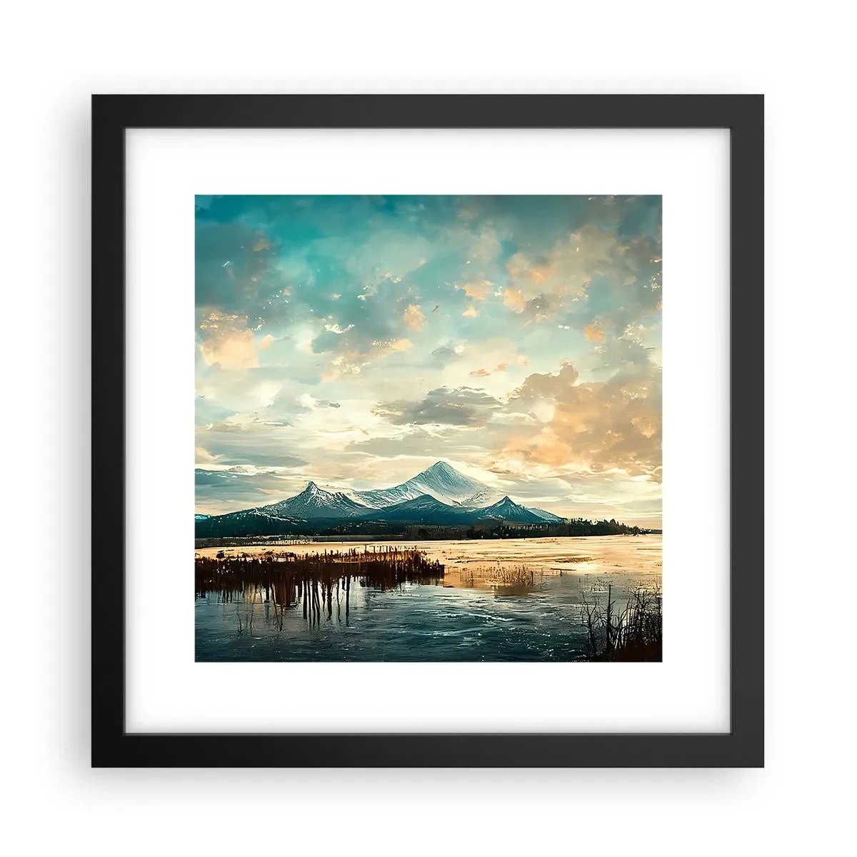 Poster în ramă neagră - Sub protecția cerului - 30x30 cm