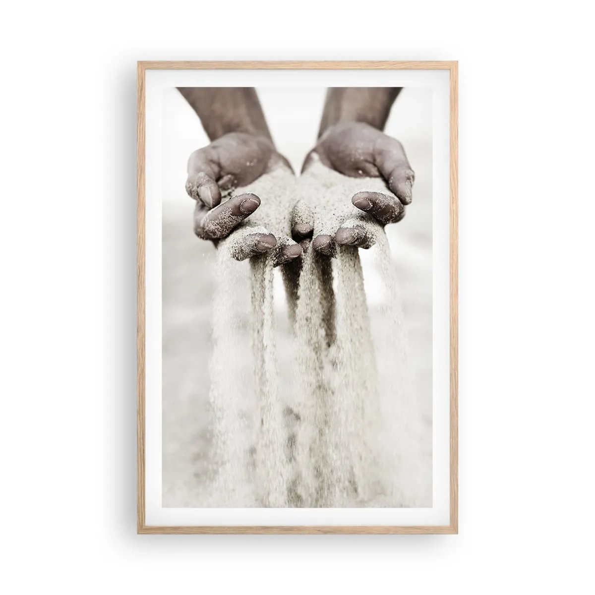 Poster în ramă de stejar deschis - Cu aceste mâini... - 61x91 cm