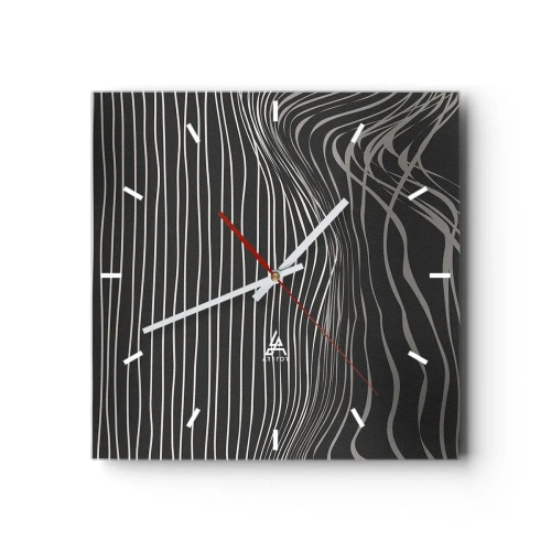 Ceas de perete - Ceas pe sticlă - Ritm și accent - 30x30 cm