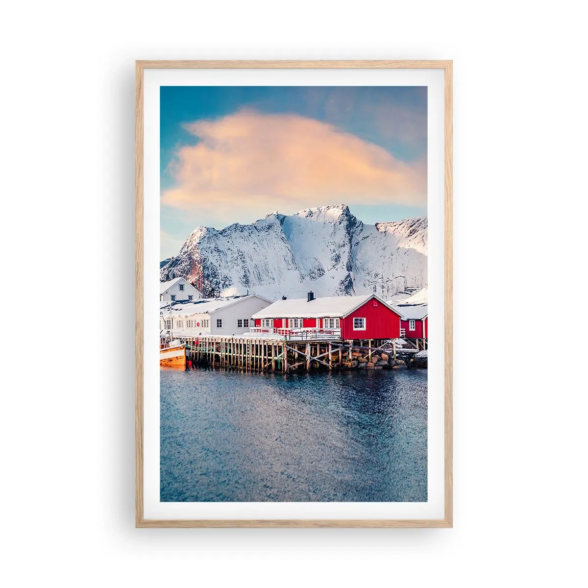 Poster în ramă de stejar deschis - Retragerea nordică - 61x91 cm