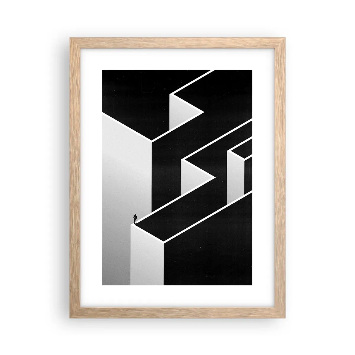 Poster în ramă de stejar deschis - Singurătate la vârf - 30x40 cm