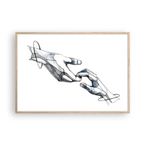 Poster în ramă de stejar deschis - Gest frumos - 100x70 cm