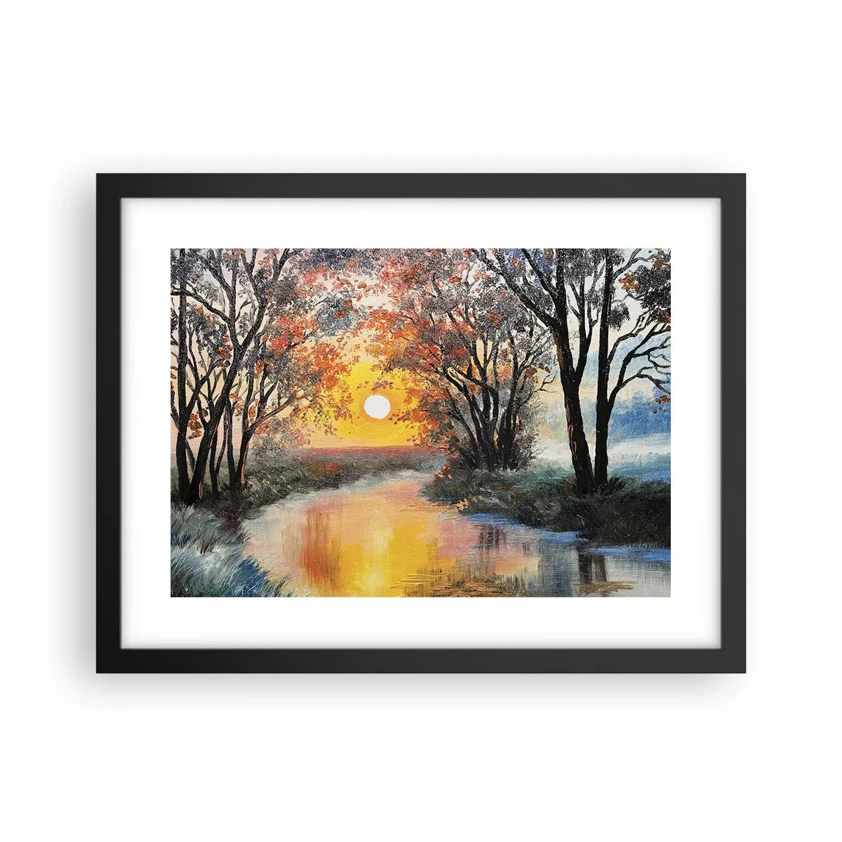 Poster în ramă neagră - Atmosferă de toamnă - 40x30 cm