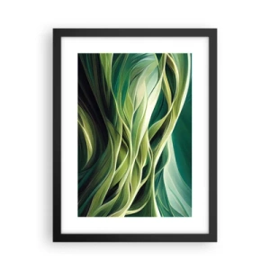Poster în ramă neagră - Un joc abstract de verde - 30x40 cm