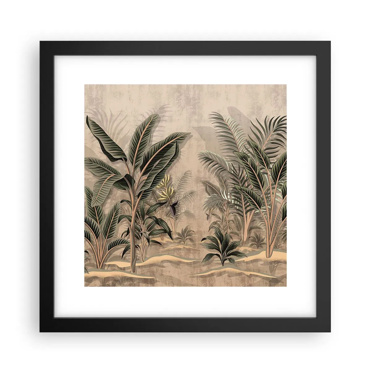Poster în ramă neagră - Gravură în stil colonial - 30x30 cm