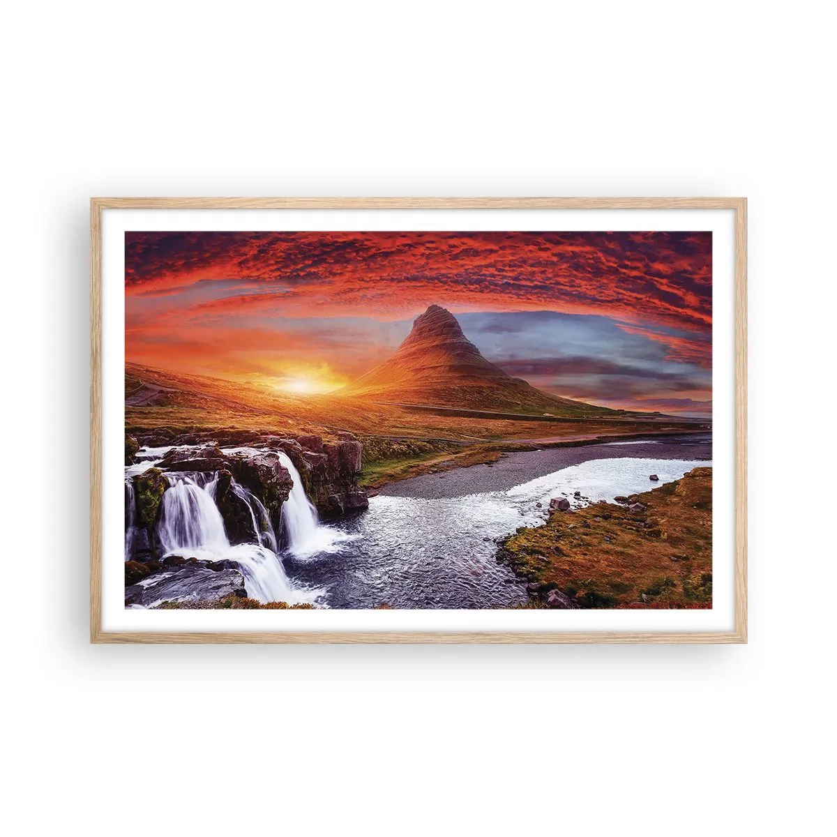 Poster în ramă de stejar deschis - Imaginea Pământului de Mijloc - 91x61 cm