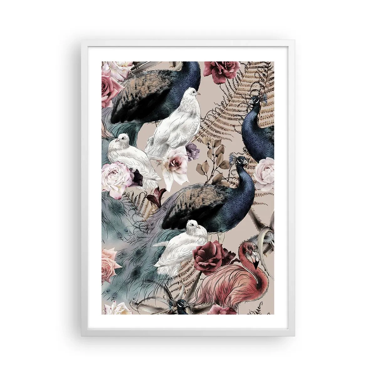 Poster în ramă albă - În grădina palatului - 50x70 cm